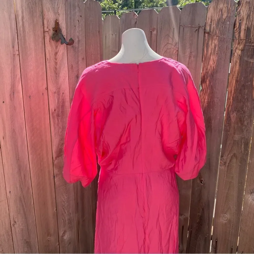COS Pink A-Line Midi Dress with Dolman Sleeves size medium